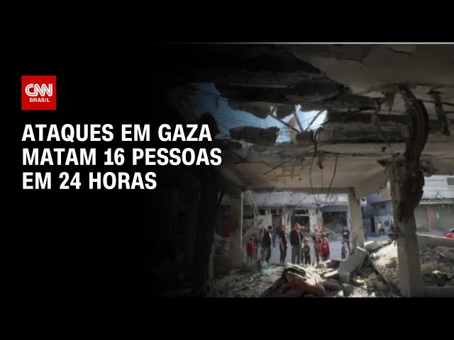 Ataques em Gaza matam 16 pessoas em 24 horas | LIVE CNN