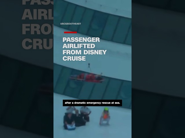 ⁣Video shows passenger airlifted from Disney cruise ship