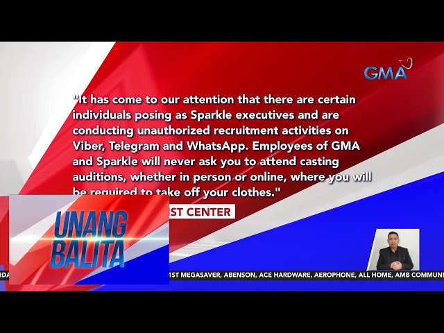 Sparkle GMA Artist Center, nagbabala tungkol sa mga hindi awtorisadong indibidwal na... | UB