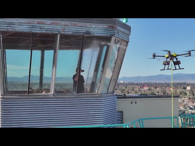 Window-washing drone takes to the Denver skies