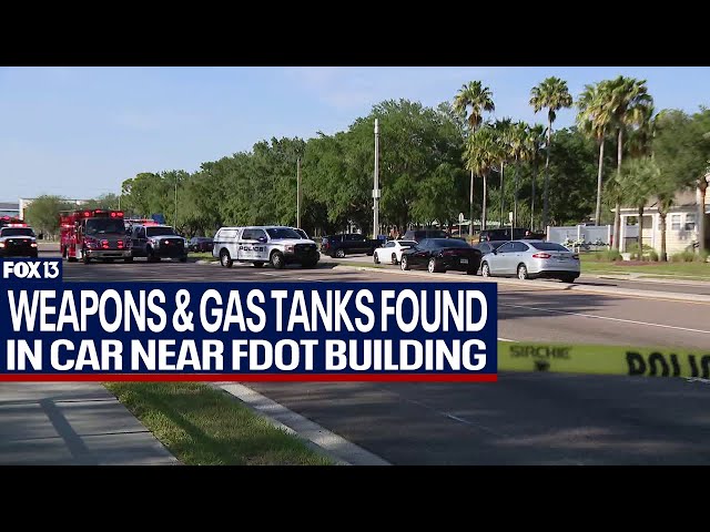 Weapons, gas tanks found inside car near FDOT building