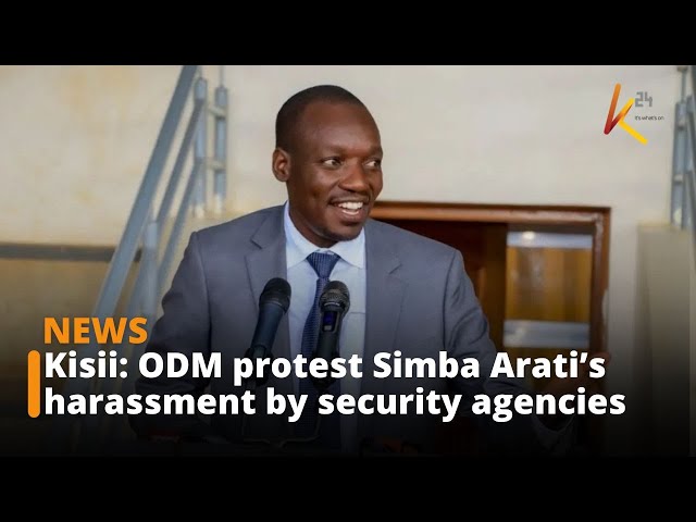 ⁣ODM protest the harassment of Governor Simba Arati by the area's national security agencies