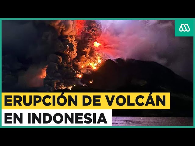 ⁣Erupción de volcán en Indonesia: Miles de evacuados por la lava y cenizas