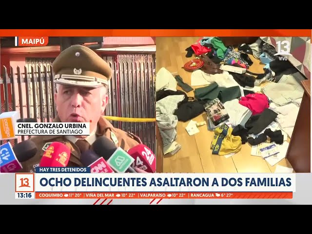 Se robaron hasta el microondas: ocho delincuentes asaltaron a dos familias en Maipú