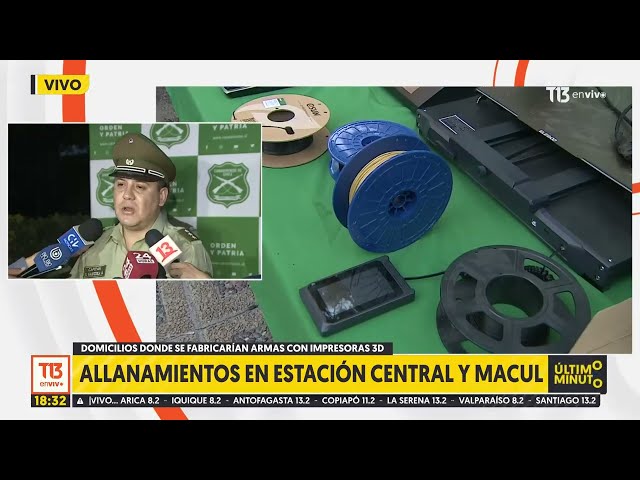 Allanan domicilios de Estación Central y Macul por fabricación de armas con impresoras 3D