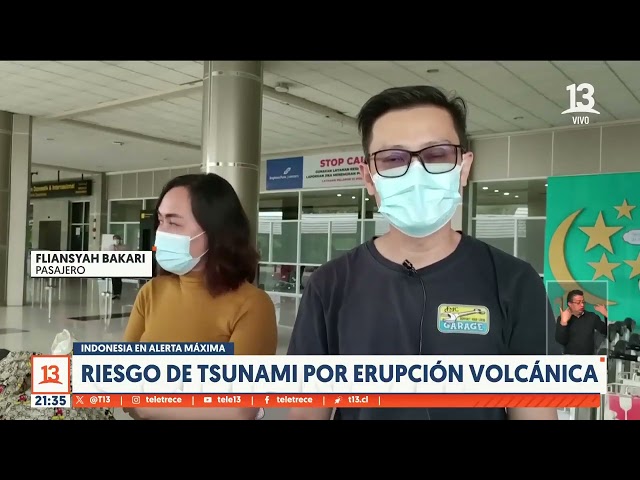 ⁣Riesgo de tsunami por erupción volcánica en Indonesia