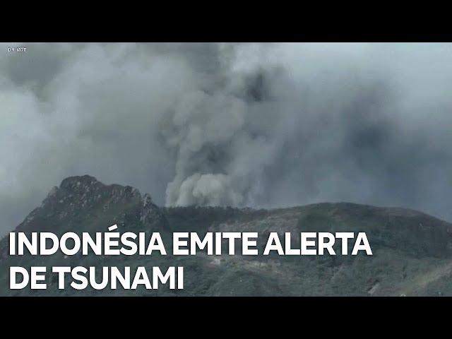 Indonésia emite alerta de tsunami após erupção de vulcão