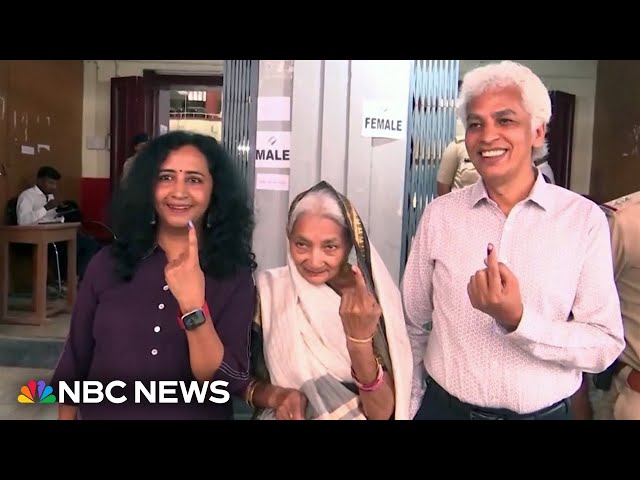⁣Almost one billion people start voting in India's general election