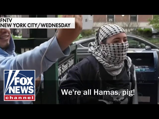 Anti-Israel protesters declare 'We are all Hamas!': 'Show us your face'