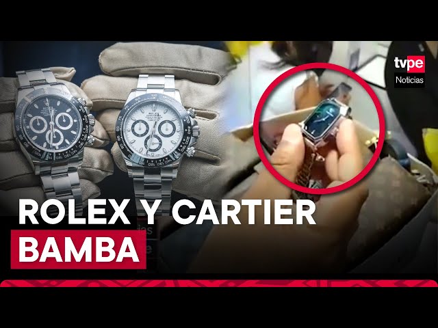Policía Fiscal decomisa pulseras Cartier y Rolex falsos