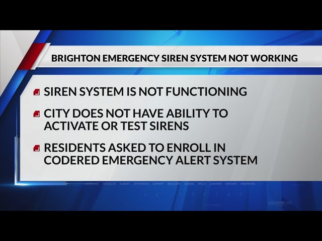 Brighton siren system out, CodeRed alert signup encouraged