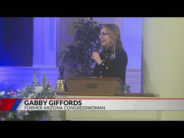 ⁣Gabby Giffords speaks at Columbine memorial in Denver