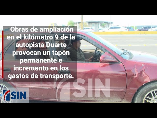 ⁣Obras de ampliación en  kilómetro 9 de la autopista Duarte provocan un tapón permanente