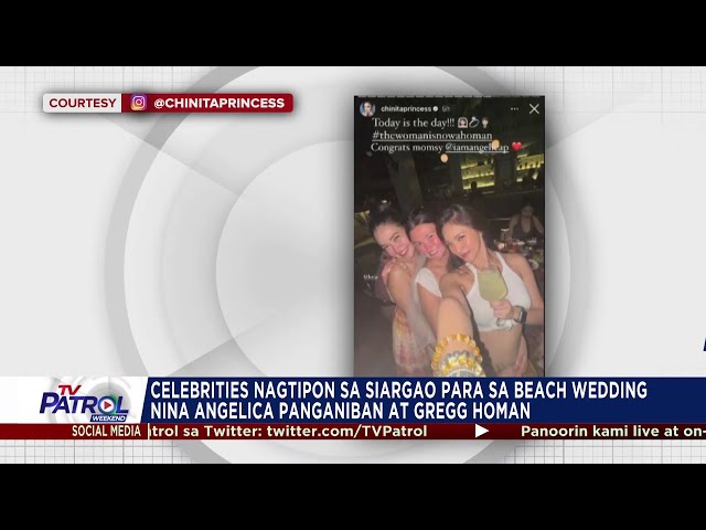⁣Celebrities dinayo ang beach wedding ni Angelica Panganiban | TV Patrol
