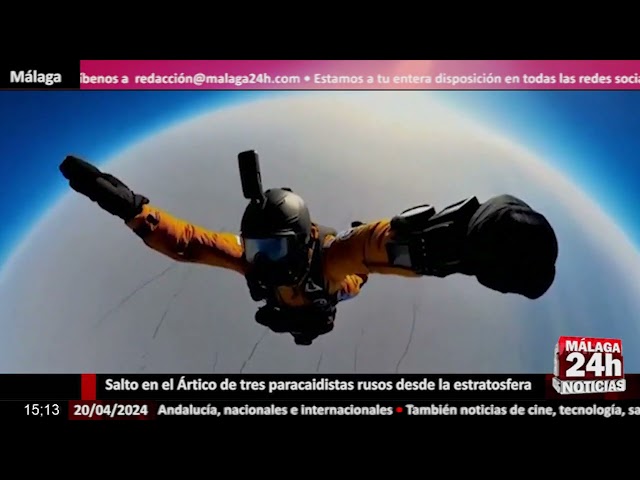 ⁣Noticia - Salto en el Ártico de tres paracaidistas rusos desde la estratosfera