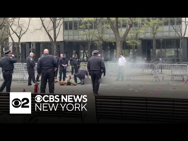 NYPD reexamining security outside Trump trial after man sets himself on fire
