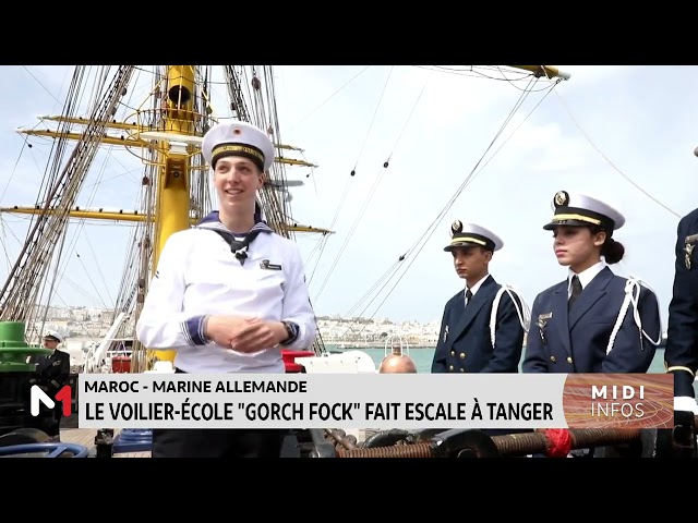 ⁣Le voilier-école de la Marine allemande "Gorch Fock" fait escale à Tanger