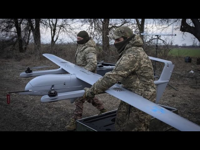 ⁣Ukraine launches a barrage of drones against Russia