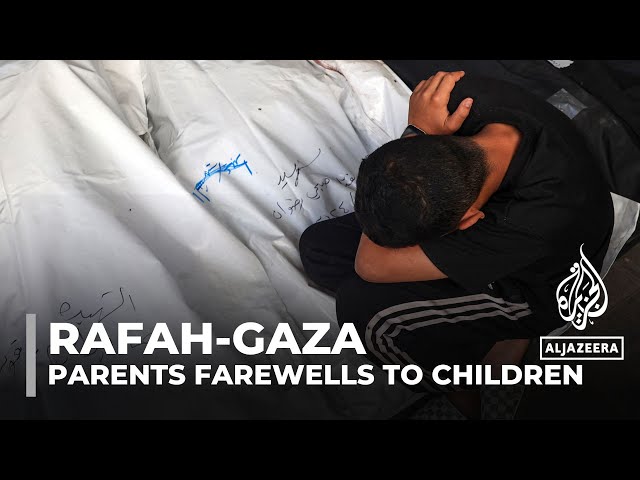 ⁣Rafah attack: A mother bids farewell to her son