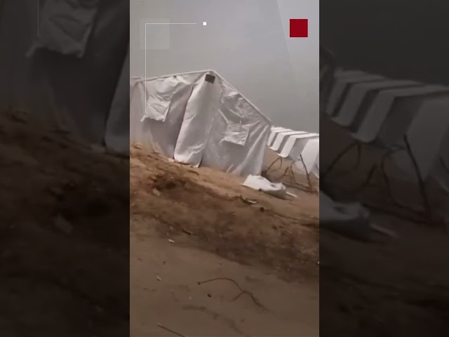 ⁣فيديو متداول لآلاف الخيام التي يتم نصبها غربي خان يونس