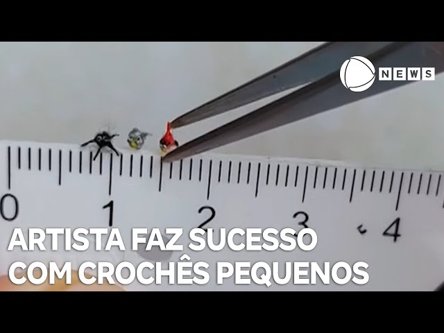 Artista faz sucesso com crochês que medem milímetros