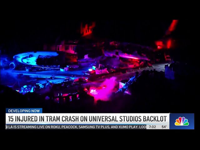 ⁣15 injured in tram crash on Universal Studios backlot