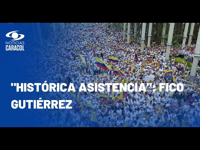 ⁣Alcalde Federico Gutiérrez dice que "cientos de miles" protestaron contra Petro en Medellí