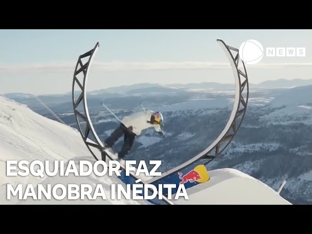 ⁣Esquiador faz manobra inédita na história do esporte