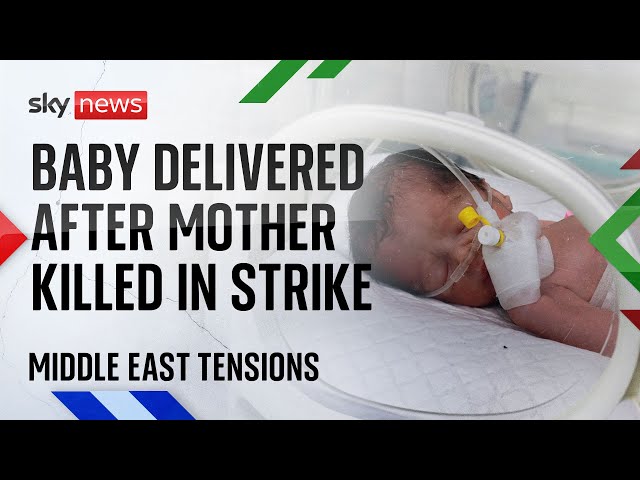 ⁣Baby delivered by emergency C-section after mother killed in strike | Israel-Hamas war