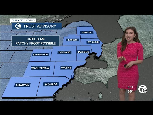 Frost Advisory Monday Morning