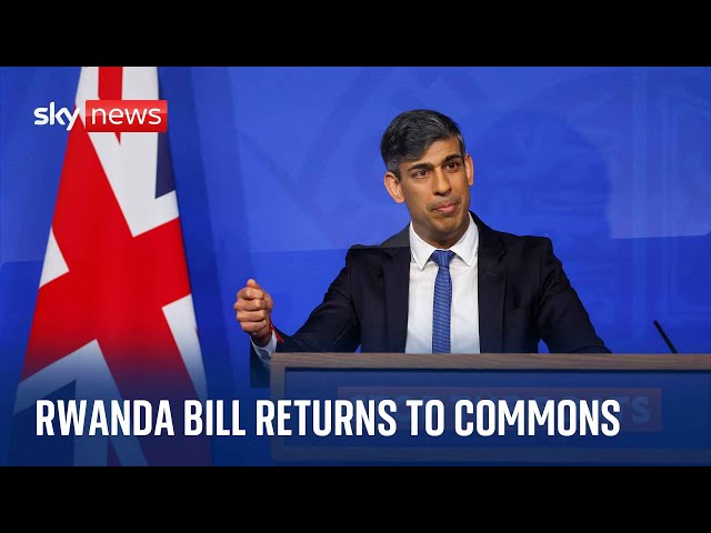 ⁣Watch live: Rwanda Bill returns to the House of Commons as MPs debate