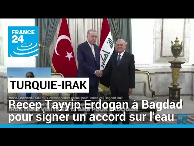 ⁣Recep Tayyip Erdogan à Bagdad pour signer un accord de coopération sur les ressources en eau