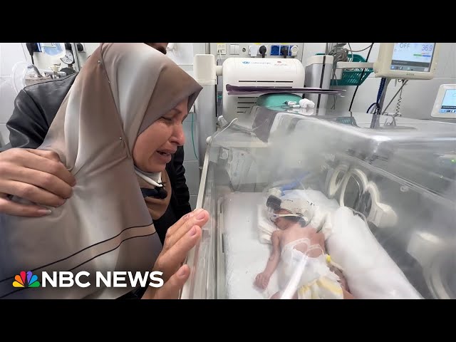 ⁣Relatives meet baby saved from pregnant mother killed in Rafah airstrike