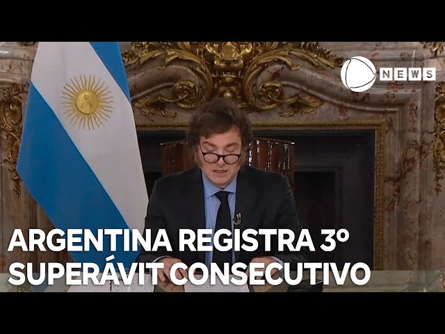 Argentina registra terceiro superávit consecutivo