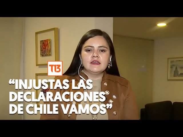 Sara Concha: "Encuentro injustas las declaraciones de Chile Vamos"