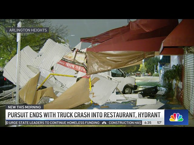 ⁣Stolen box truck crashes into Arlington Heights restaurant