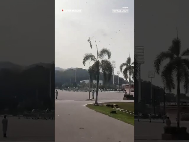 ⁣Two Malaysian military helicopters collided and crashed during a training session.
