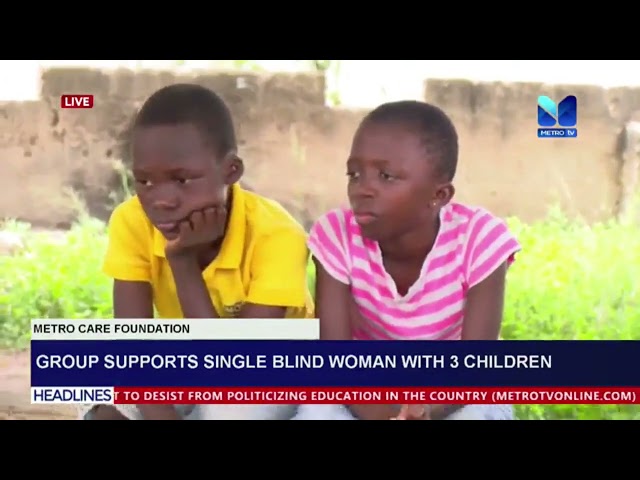 Group Support Blind Woman With 3 Children