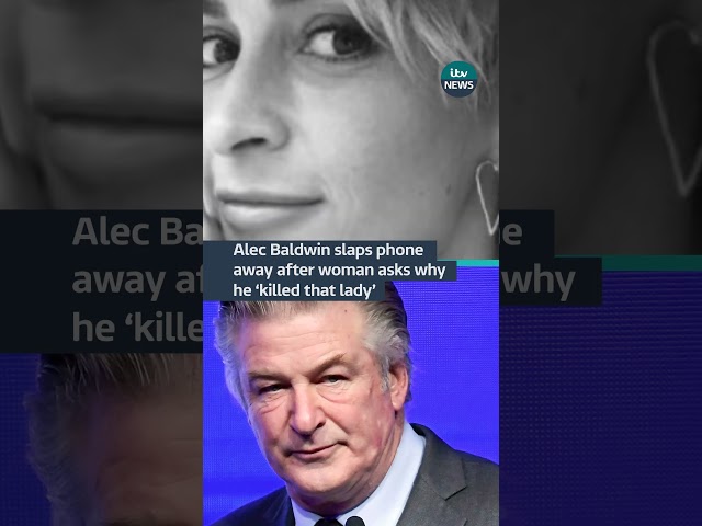 ⁣Alec Baldwin smacks phone out of woman's hand | ITV News