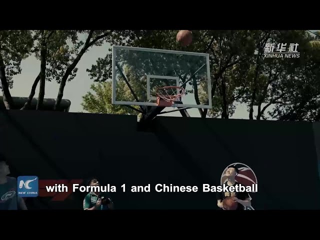 ⁣F1 racing teams try basketball at Shanghai Friendly Competition