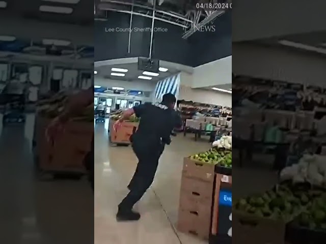 ⁣Police chase Florida man through store