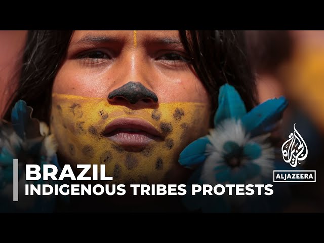 ⁣Indigenous tribes march for justice in Brasilia to protect their land and cultural rights