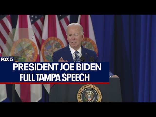 President Joe Biden speaks in Tampa