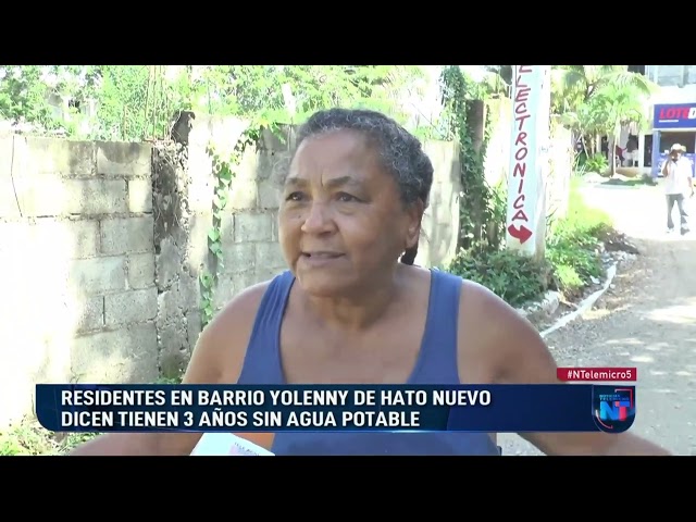 Residente en el barrio Yolenny de Hato Nuevo, Manoguayabo  sin agua potable
