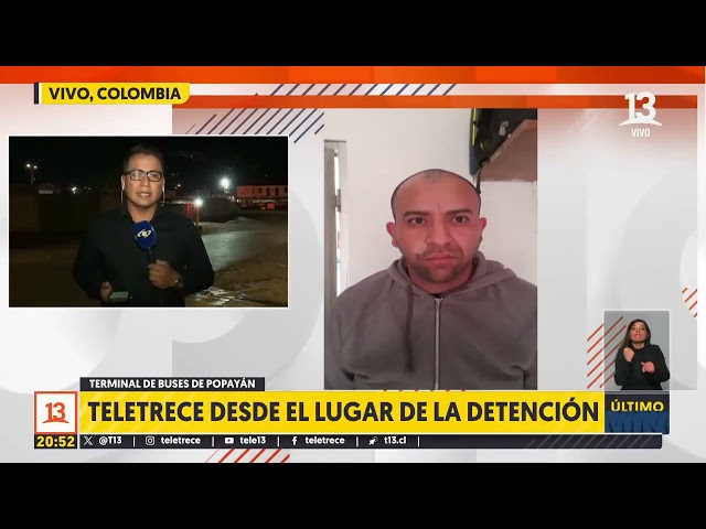 ⁣Teletrece desde el lugar de la detención de Dayonis Orozco en Popayán, Colombia