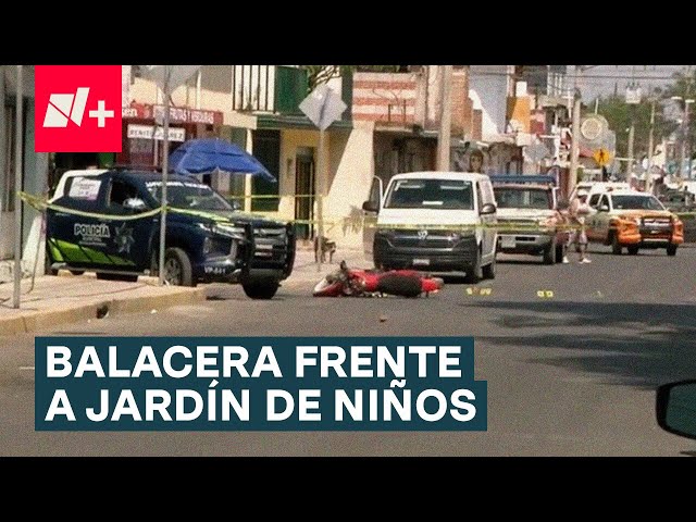 ⁣Se desata balacera y persecución enfrente de jardín de niños en Puebla - N+