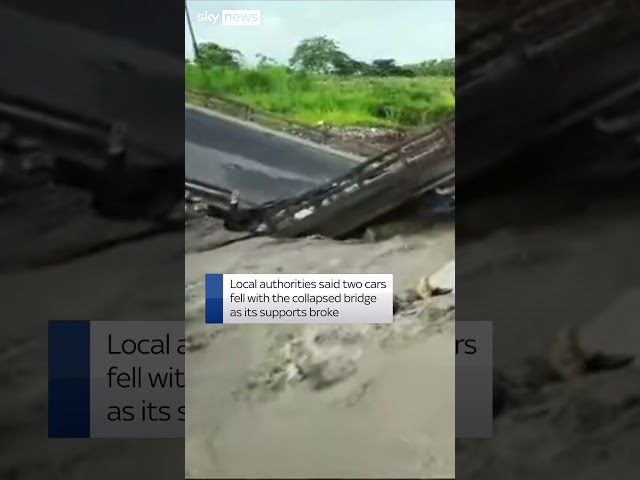 ⁣Bridge collapse causes injuries in Ecuador
