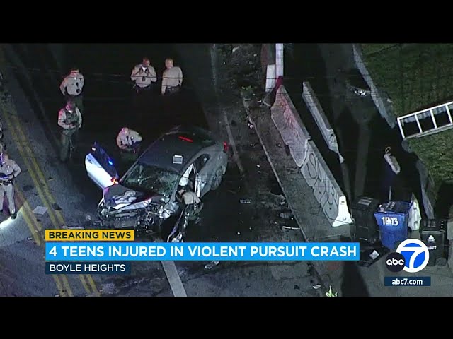 ⁣4 juveniles injured in Boyle Heights crash after sheriff's chase