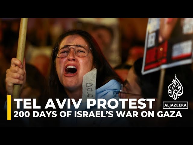 ⁣Israeli protesters gather in Tel Aviv, demanding return of all captives in Gaza