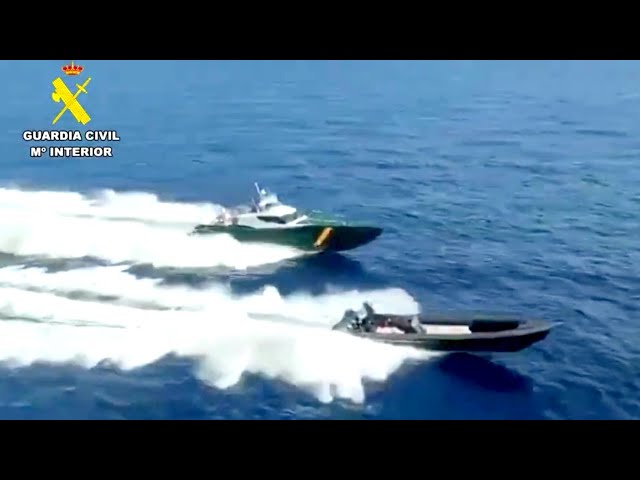 ⁣WATCH | High-speed boat chase during massive drug bust in Spain